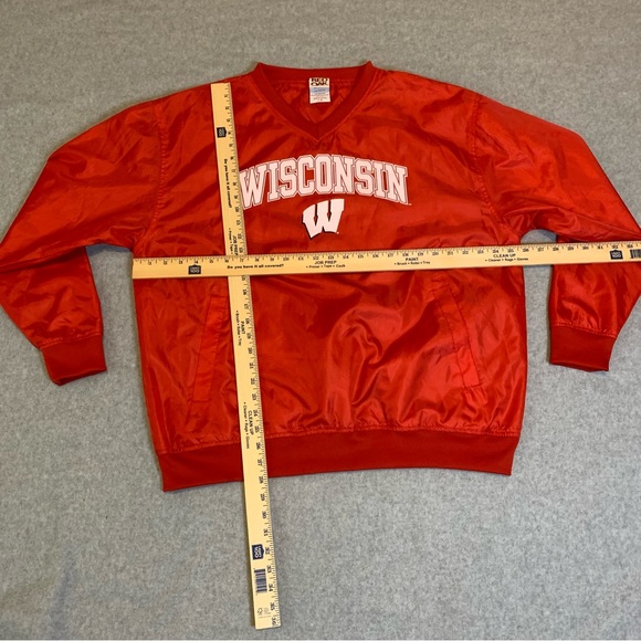 Vintage Wisconsin Badgers Red Oak Sportswear Unisex Large Windbreaker Crewneck - Picture 5 of 9